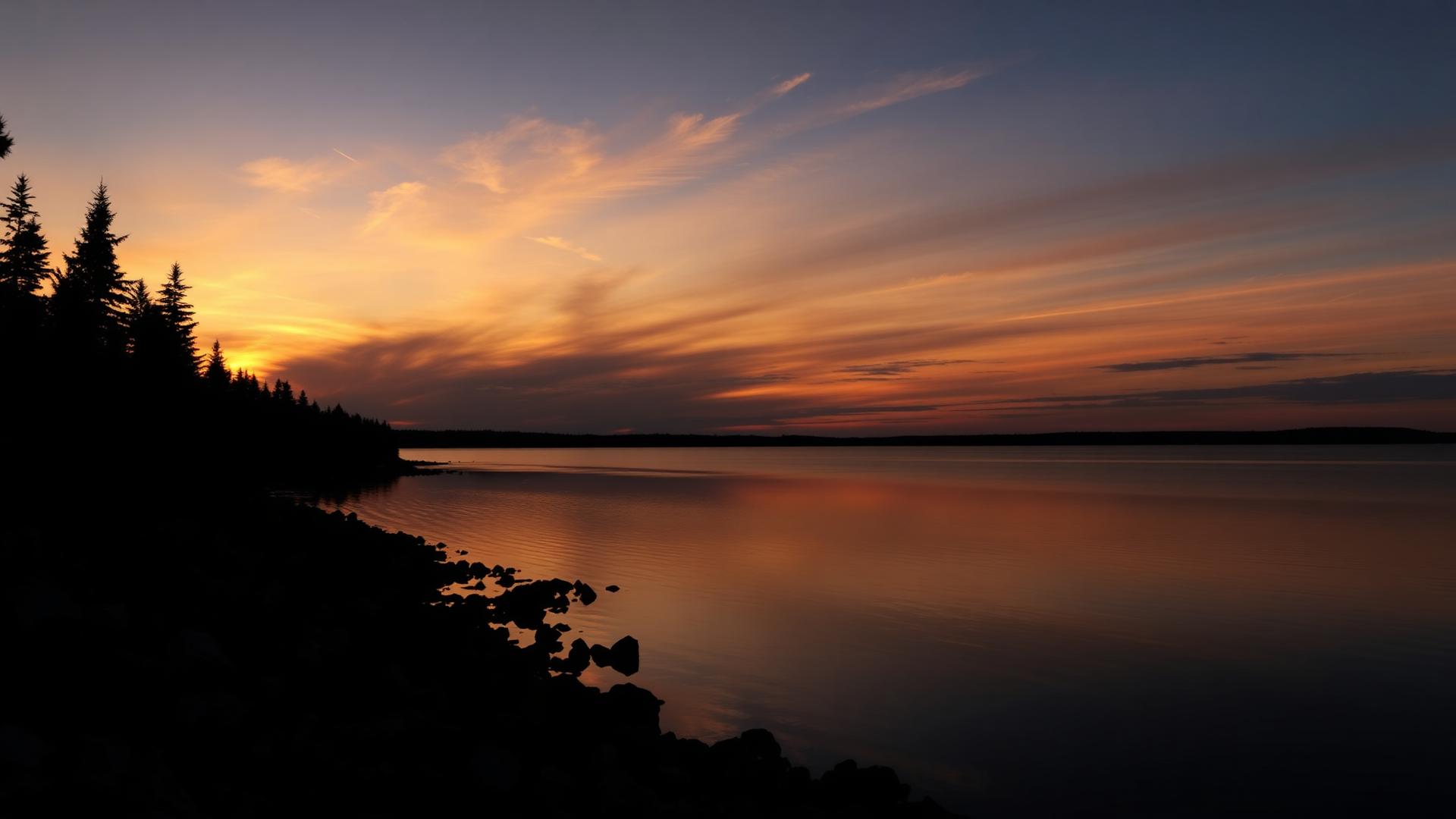 Sunset over a Northern Ontario lake